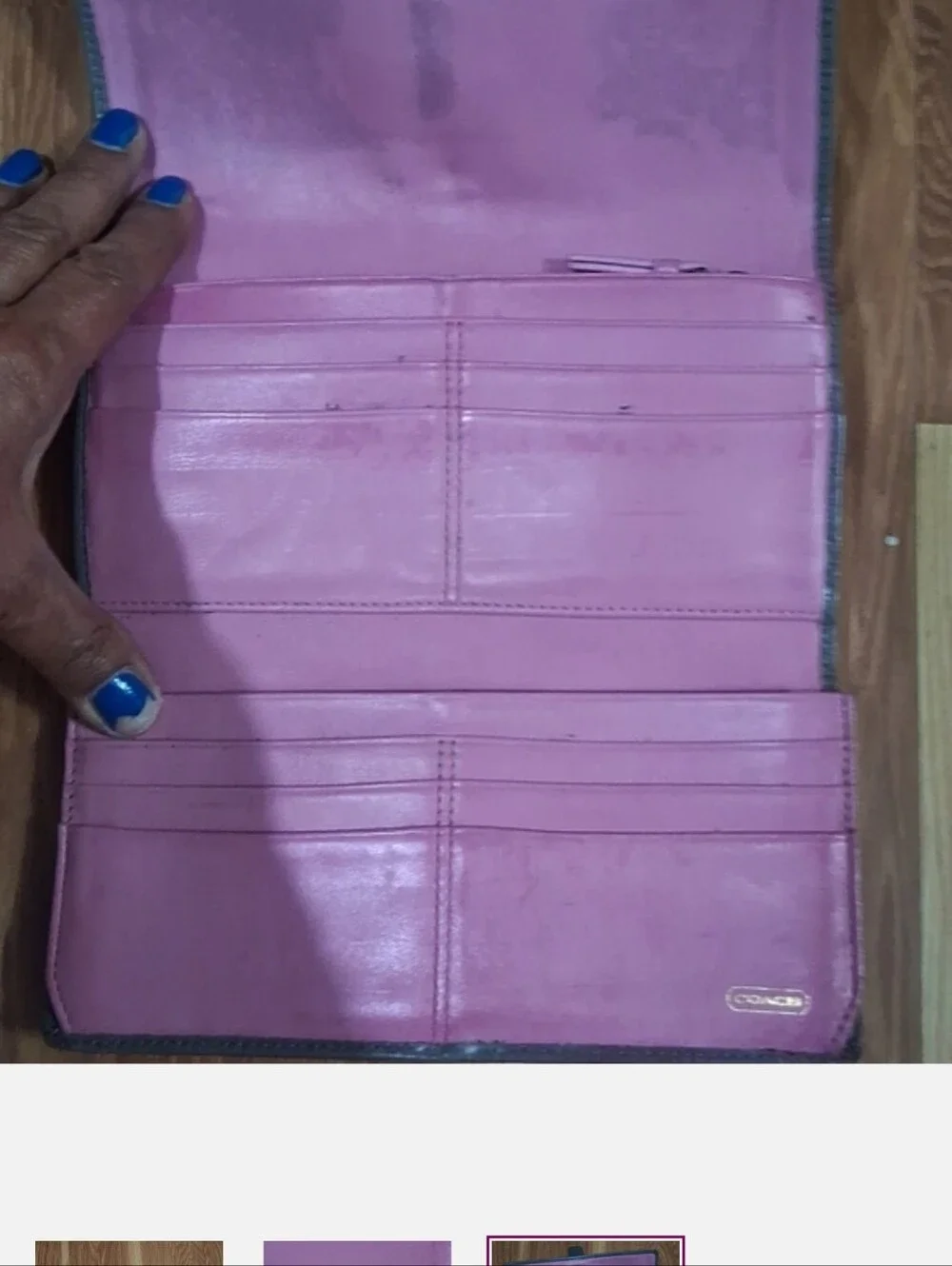 Coach Leather Buckle Wallet Clutch